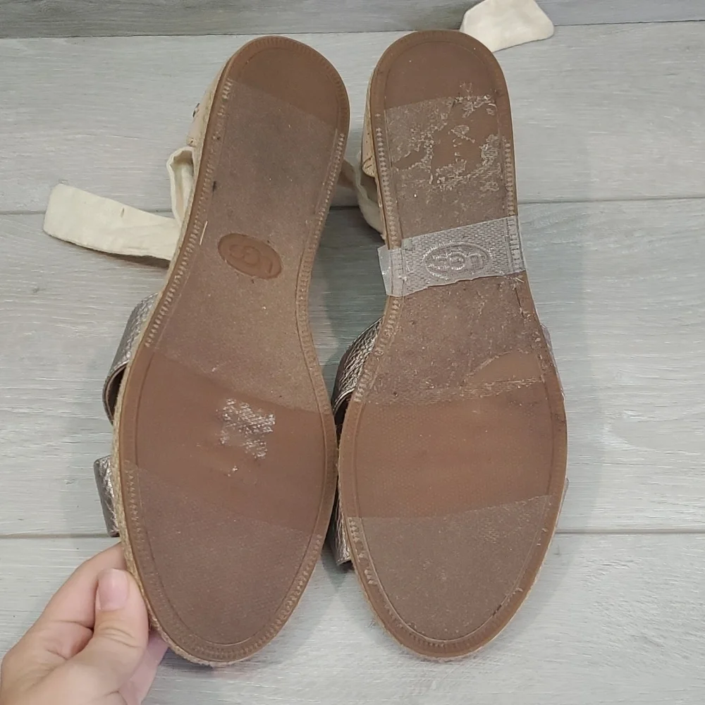 Ugg Australia Women Comfort Zip Back Strappy Ankle Flats Sandals shoes sz 9